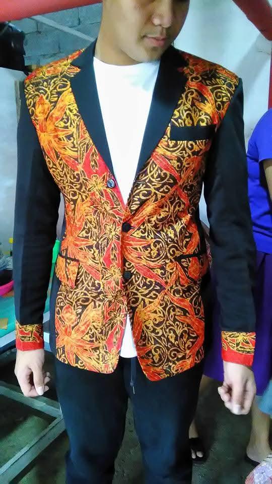 Jas Batik Modern Merah Kuning